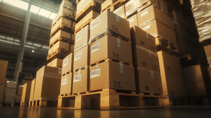 Optimized box and pallet stacking system inside Amazon warehouses for space efficiency